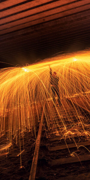 Lightpainting met staalwol